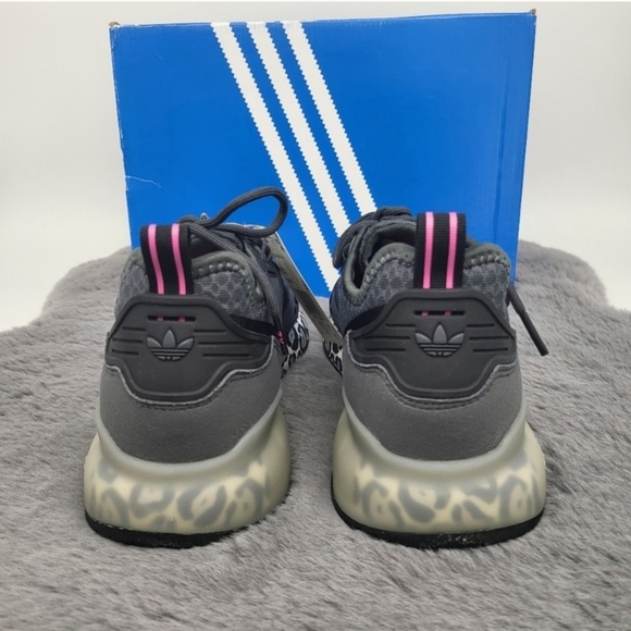 New Adidas ZX 2K Boost Women's Low Top Running Shoes Grey Purple Size 7 - Picture 5 of 7